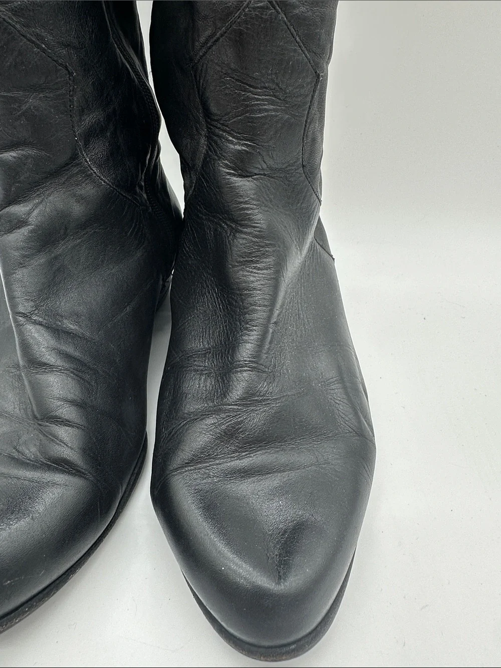 Vintage Black Leather Western Boots